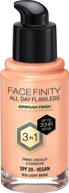 Max Factor - All Day Flawless 3 in 1 Foundation - Light Beige - 30 ml