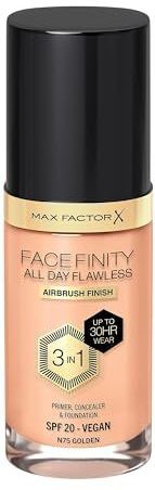 Max Factor - All Day Flawless 3in1 Foundation - 30 ml - Kleur 75 Golden