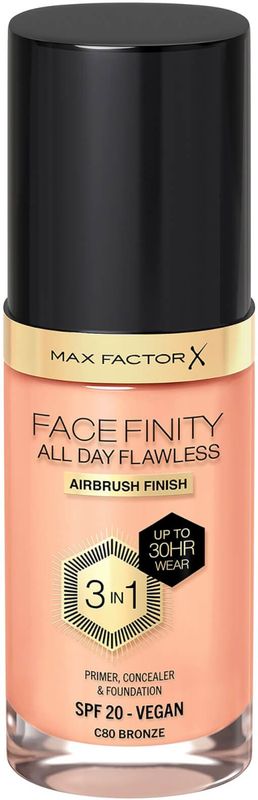Max Factor - All Day Flawless 3in1 Foundation - 80 Bronze - 30 ml