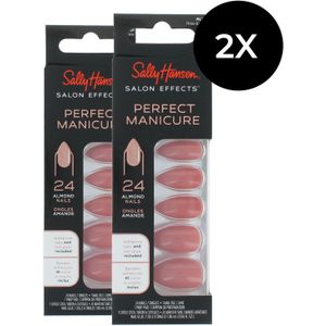 Sally Hansen Perfect Manicure 24 Almond Nails - Rose & Shine (2 stuks)