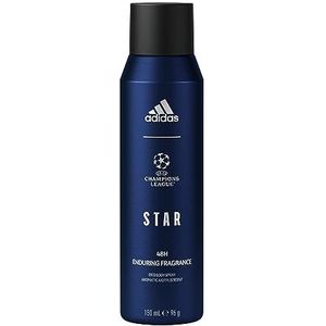 Adidas UEFA Star Edition Deo Body Spray Deodorant voor heren, veganistische formule, 48 uur, 150 ml