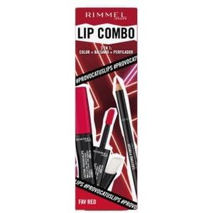 Rimmel London, Lasting Finish, Lip Combo Fav Red, Lasting Provocalips Kiss the Town Net, 500 & Lasting Finish Lip Liner Red Dynamite, 505, Stap 1, 1,2 g, Stap 2, 2,3 ml, Stap 3, 1,6 g