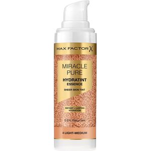 Max Factor Miracle Pure Hydratint Essence, feuchtigkeitsspendendes Make-up mit leichter Deckkraft, 71% wasserbasiert, mit Mikro-Kapsel Pigmenten, 30 ml, Fb. 4 Light-Medium