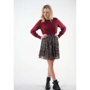 DEELUXE - CHLOE Sweater - Burgundy - Wol - Pofmouwen