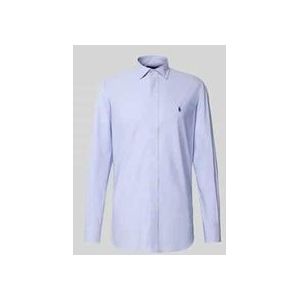 Regular fit zakelijk overhemd met logostitching