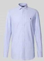 Regular fit zakelijk overhemd met logostitching