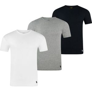 Polo Ralph Lauren - Set van 3 T-shirts - Wit, Grijs, Zwart - Katoen - Korte Mouwen