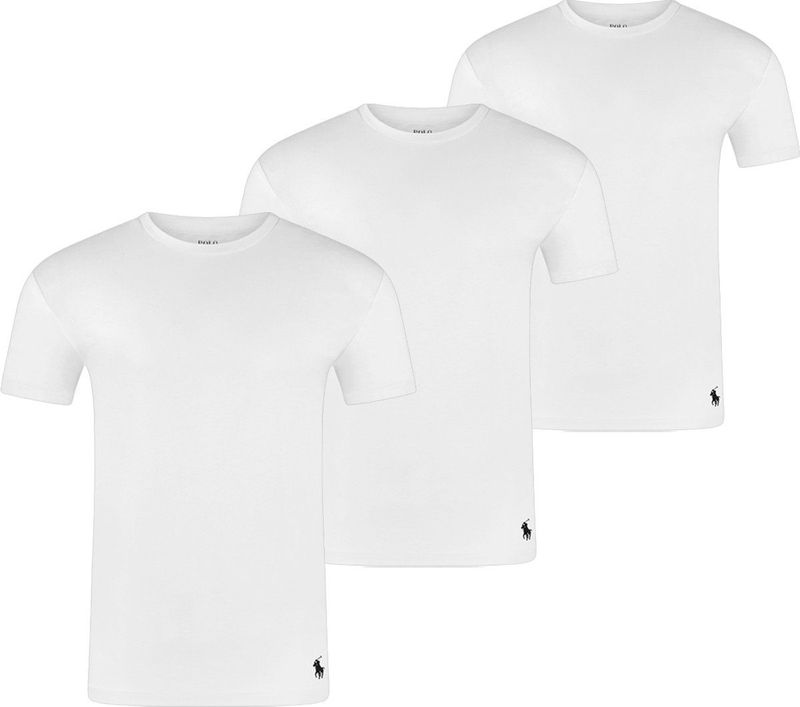 Polo Ralph Lauren - Set van 3 T-shirts - Wit, Grijs, Zwart - Katoen - Korte Mouwen