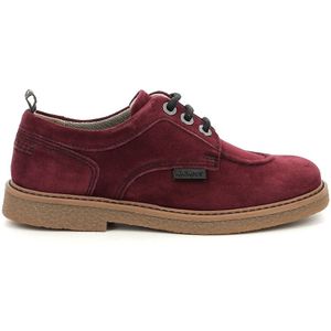 Kickers, Comfort Leren Derby Schoenen Rood, Dames, Maat:40 EU