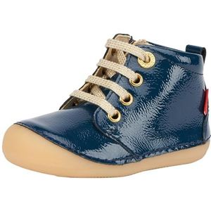 Kickers Uniseks kinderen Sonizip plat Oxford, Blauw gelakt, 26 EU