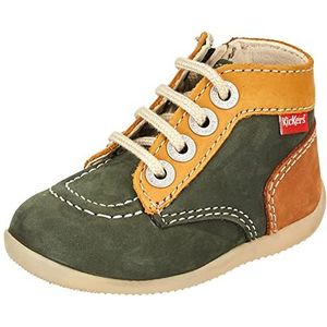 Kickers Bonzip-2 Oxford babybord, kaki, camelgeel, 19 EU