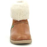 KICKERS - Nonofur - Enkellaarsjes - Karamel - Leder - Antislip Buitenzoal