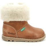 KICKERS - Nonofur - Enkellaarsjes - Karamel - Leder - Antislip Buitenzoal