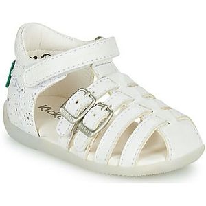 Leren sandalen met klittenband Bigkro KICKERS. Leer materiaal. Maten 23. Wit kleur