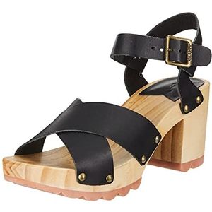 KICKERS Wise sandalen voor dames met hak, Zwart, 38 EU