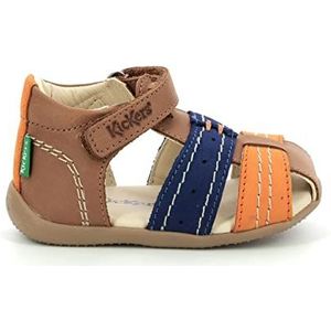Kickers Bigbazar-2 sandalen voor jongens, Camel Oranje Blauw, 27 EU