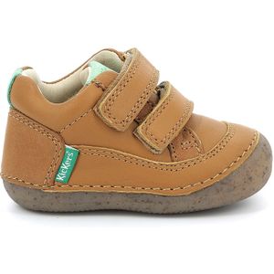 Leren sneakers met klittenband, Sostankro KICKERS. Leer materiaal. Maten 18. Kastanje kleur