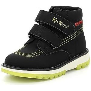 Kickers Kickfun Oxford schotel jongens, Zwart en geel, 32 EU