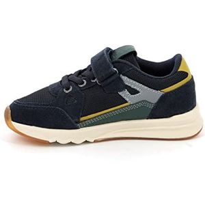 Kickers Kifujin Sneakers voor jongens, marineblauw, groen, geel, 38 EU