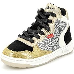 Kickers Kicklax sneakers voor meisjes, Geel Zwart Zebra, 24 EU