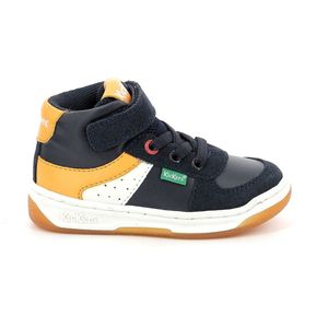 Kickers Uniseks Kickalien sneakers voor kinderen, marineblauw wit oranje, 33 EU