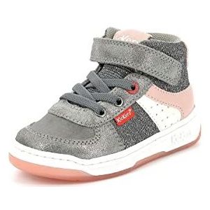 Kickers Uniseks Kickalien sneakers voor kinderen, grijs, roze, zilver, 30 EU