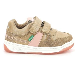 Sneakers met klittenband Kalido KICKERS. Leer materiaal. Maten 29. Beige kleur