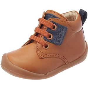 Kickers WAZZAP, Oxford shell voor jongens, camel, marineblauw, 18 EU