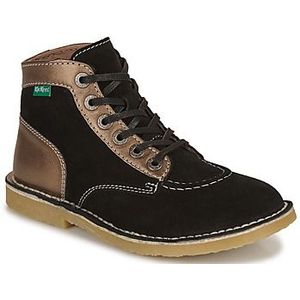 Kickers, Schoenen, Dames, Zwart, 37 EU, Leer, Comfort Leren Laarzen Kicklegend Vetersluiting