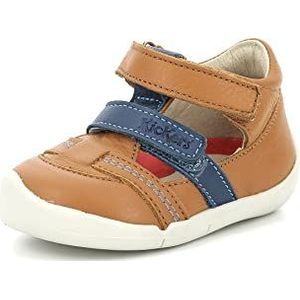 Kickers Wafel Sneakers voor kinderen, uniseks, Camel Bleu, 22 EU