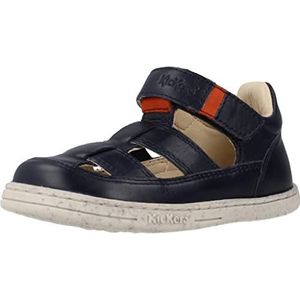 Kickers Uniseks Tractus sandalen voor kinderen, Navy Oranje 20, 19 EU