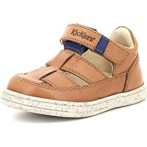 KICKERS Uniseks Tractus sandalen voor kinderen, Camel Blauw, 19 EU