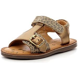Kickers Summerkro sandalen voor meisjes, Leopard Brons, 19 EU
