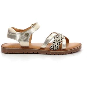 Sandalen in metallic leer Betty KICKERS. Leer materiaal. Maten 24. Geel kleur