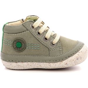 Hoge sneakers in stof Sonistreet KICKERS. Leer materiaal. Maten 19. Groen kleur