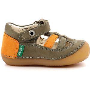 Kickers Sushy Babyschoenen voor kinderen, uniseks, kaki, oranje, 26 EU