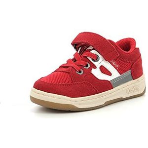 Kickers Kikouak Sneakers voor kinderen, uniseks, Rouge Blanc, 33 EU