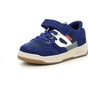 Kickers Kikouak Sneakers voor kinderen, uniseks, Marine Blanc, 34 EU