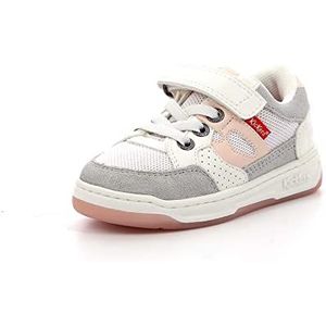 Kickers Kikouak, uniseks kindersneakers, Wit Roze