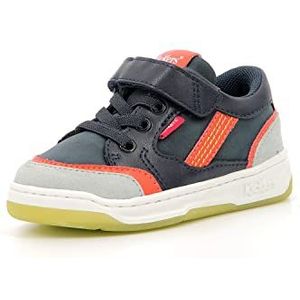 Kickers Kuic uniseks gymschoenen voor kinderen en jongens, marineblauw, grijs, oranje, 34 EU