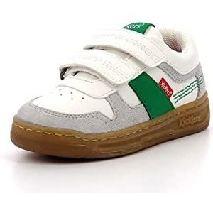 Kickers Kalido Sneakers voor kinderen, uniseks, Blanc Gris Vert, 29 EU