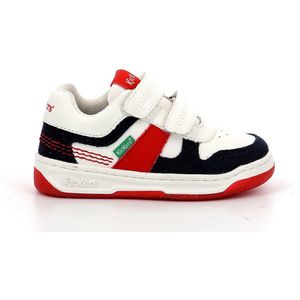 Kickers Kalido Sneakers voor kinderen, uniseks, wit, marineblauw, rood, 34 EU