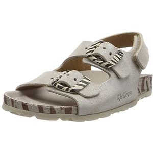 KICKERS Sunyva Sandalen voor jongens en meisjes, zebrazilver, 25 EU, Zebra-zilver, 25 EU