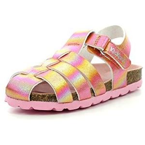 KICKERS Summertan, sandalen voor jongens en meisjes, roze, 23 EU, Regenboog Rose, 23 EU