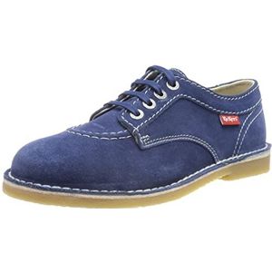 Kickers, Comfortabele Leren Derby Schoenen Blauw, Dames, Maat:39 EU