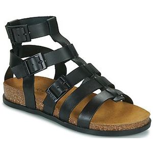 KICKERS Kick Alexa plateausandalen voor dames, zwart.