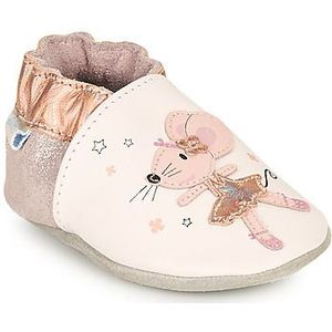 ROBEEZ - Dancing Mouse - Leren Slofjes - Wit/Roze - Leer