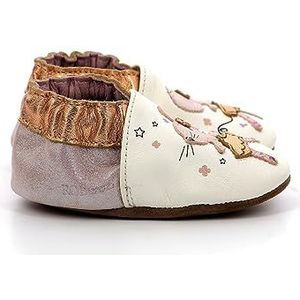 Robeez Dancing Mouse pantoffels voor meisjes, wit, roze, glitter, 30 EU