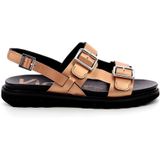 KICKERS NEOSUMMER Platte sandalen voor dames, nude metaal, 36 EU, Naakt metaal, 36 EU