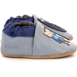 Leren slofjes Surfing Boy ROBEEZ. Leer materiaal. Maten 21/22. Blauw kleur